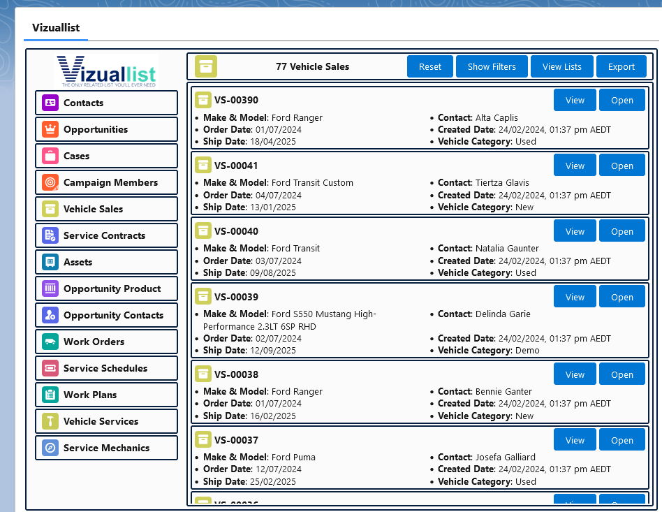 CSV Record List